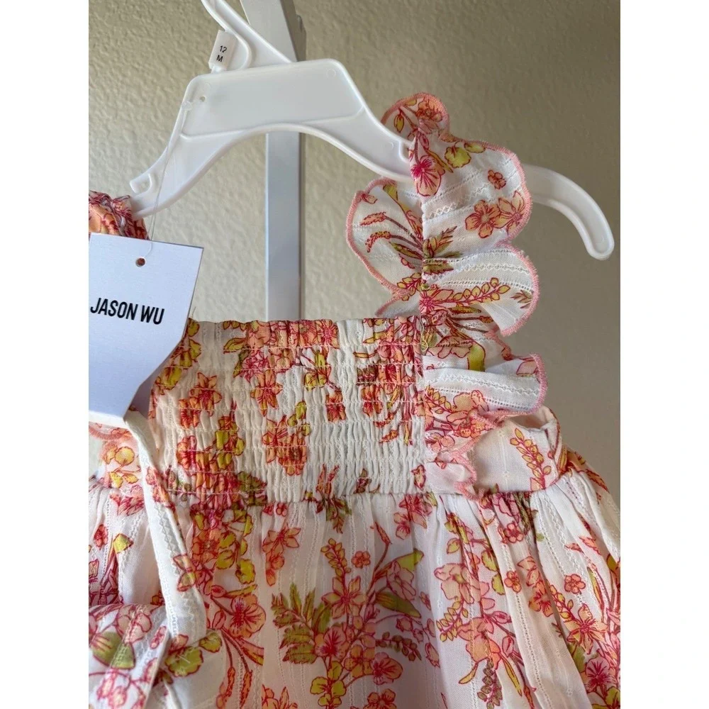 Jason Wu Baby Girl Floral Tiered Dress with Matching Purse White Pink 12M NWT - Picture 5 of 8